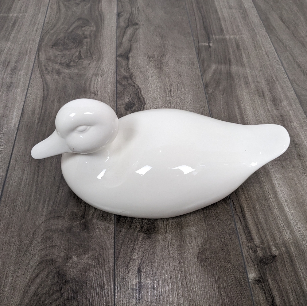 Vintage Ikea White Porcelain Duck Figurine 10 x 5 x 5